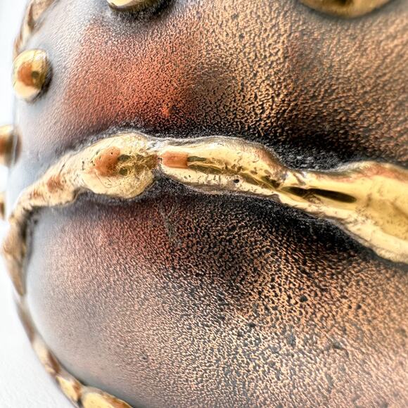 Copper and Brass Bracelet Hand Made Cuff Style Brutalist Chunky Statement Piece - Picture 8 of 13